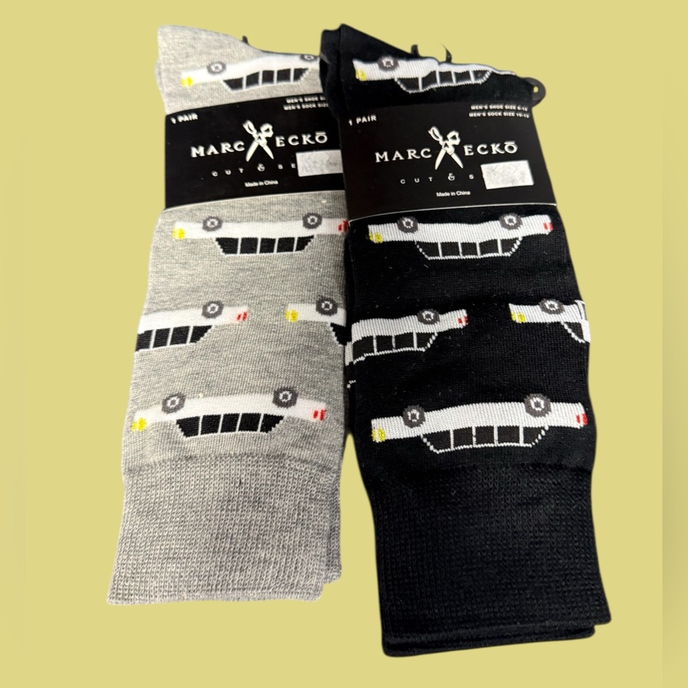Marc Ecko men’s dress socks bundle black gray limousine drivers elite cars new